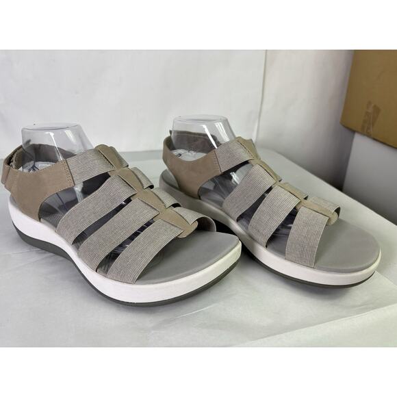 Clarks Cloudsteppers Arla Shaylie Womens Size 11 W Strappy Sandals Beige - Picture 1 of 11